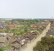 Город Полоцк. Общий вид северо-западной части. Вдали виден Спасо-Евфросиниевский монастырь.
