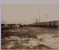 Высадка из вагонов поезда после прибытия в Далянь утром 16 марта