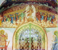 Фреска над входом в церковь с паперти (галлерея).