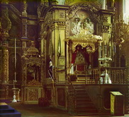 Чудотворная икона Божьей Матери Одигитрии в Успенском соборе.